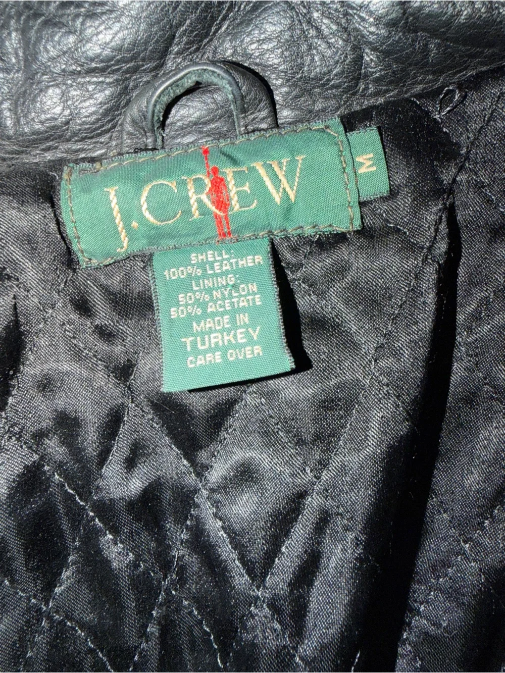J. Crew Black Leather Bomber Jacket 100% Leather Size M
